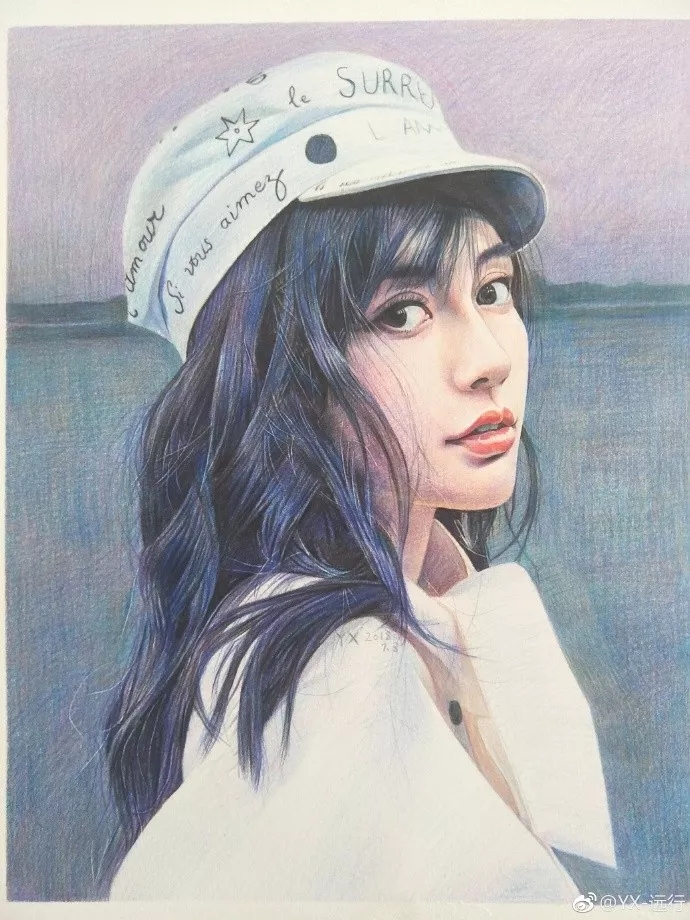 彩鉛畫手繪女神Angelababy